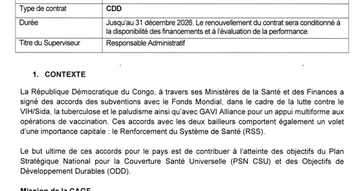 Offre d'emploi : Assistant Administratif